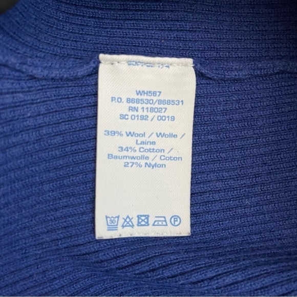 Boden Royal Blue Peter Pan Collared Wool Blend Sweater Dress US 10 - Picture 7 of 7